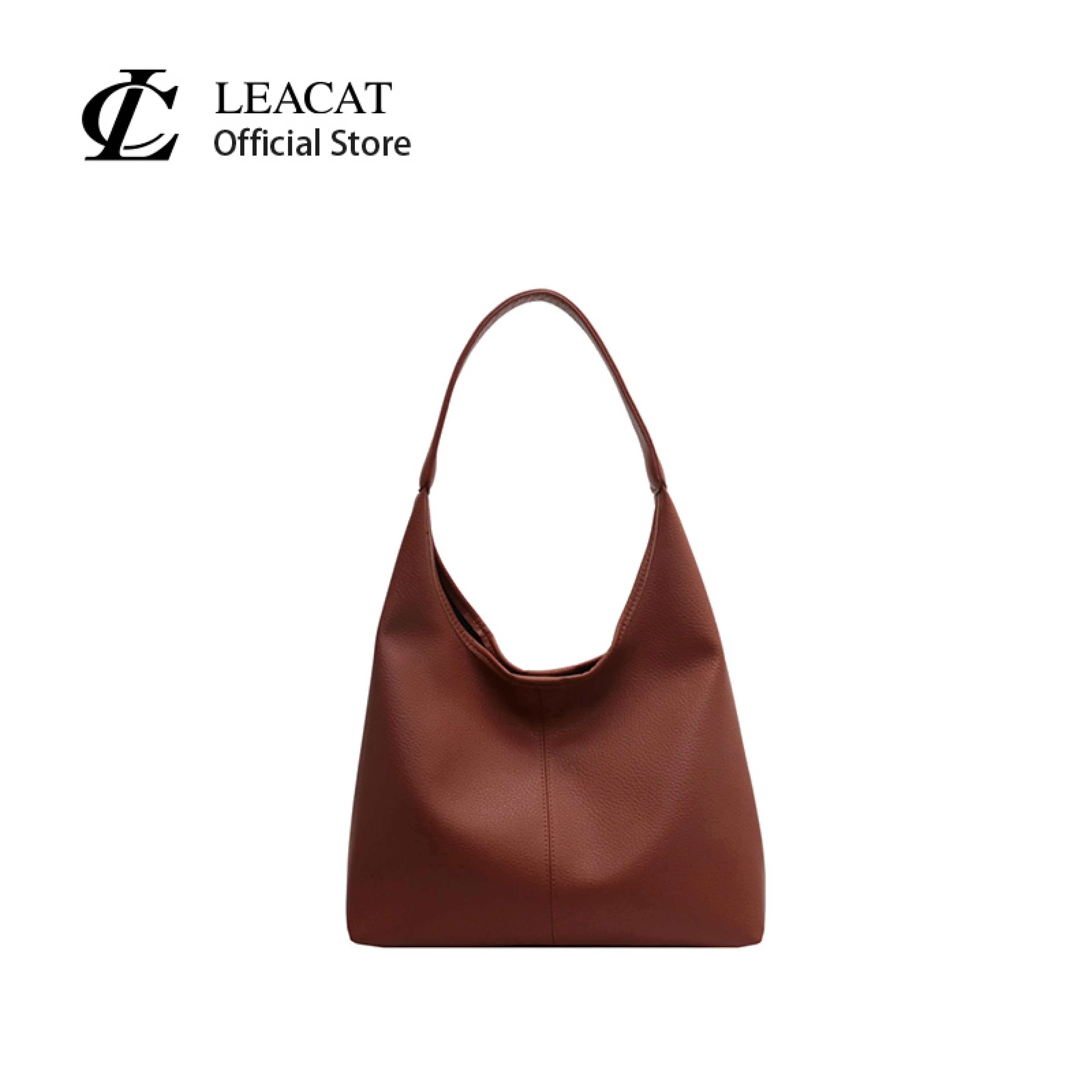 Leacat Women's PU Leather Hobo Bag Large Capacity Soft Shoulder Tote Bag