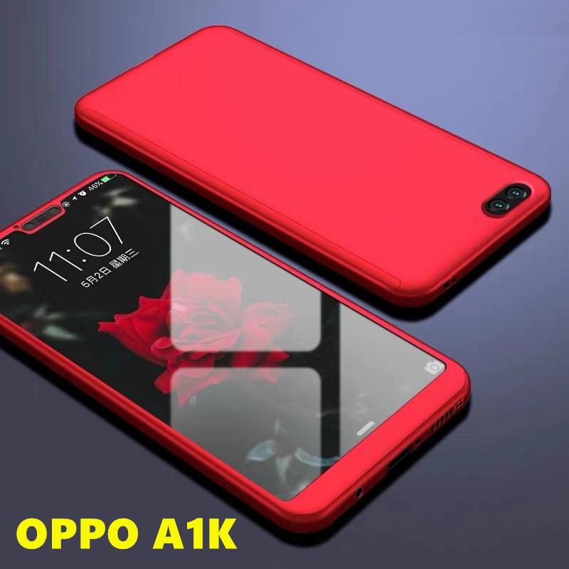 พร้อมส่ง!! Case OPPO A1K เคสออฟโป้ เคส Oppo A1k เคสประกบหน้าหลัง แถมฟิล์มกระจก1ชิ้น เคสแข็ง เคสประกบ 360 องศา สวยและบางมาก สินค้าใหม่ สีดำสีแดง