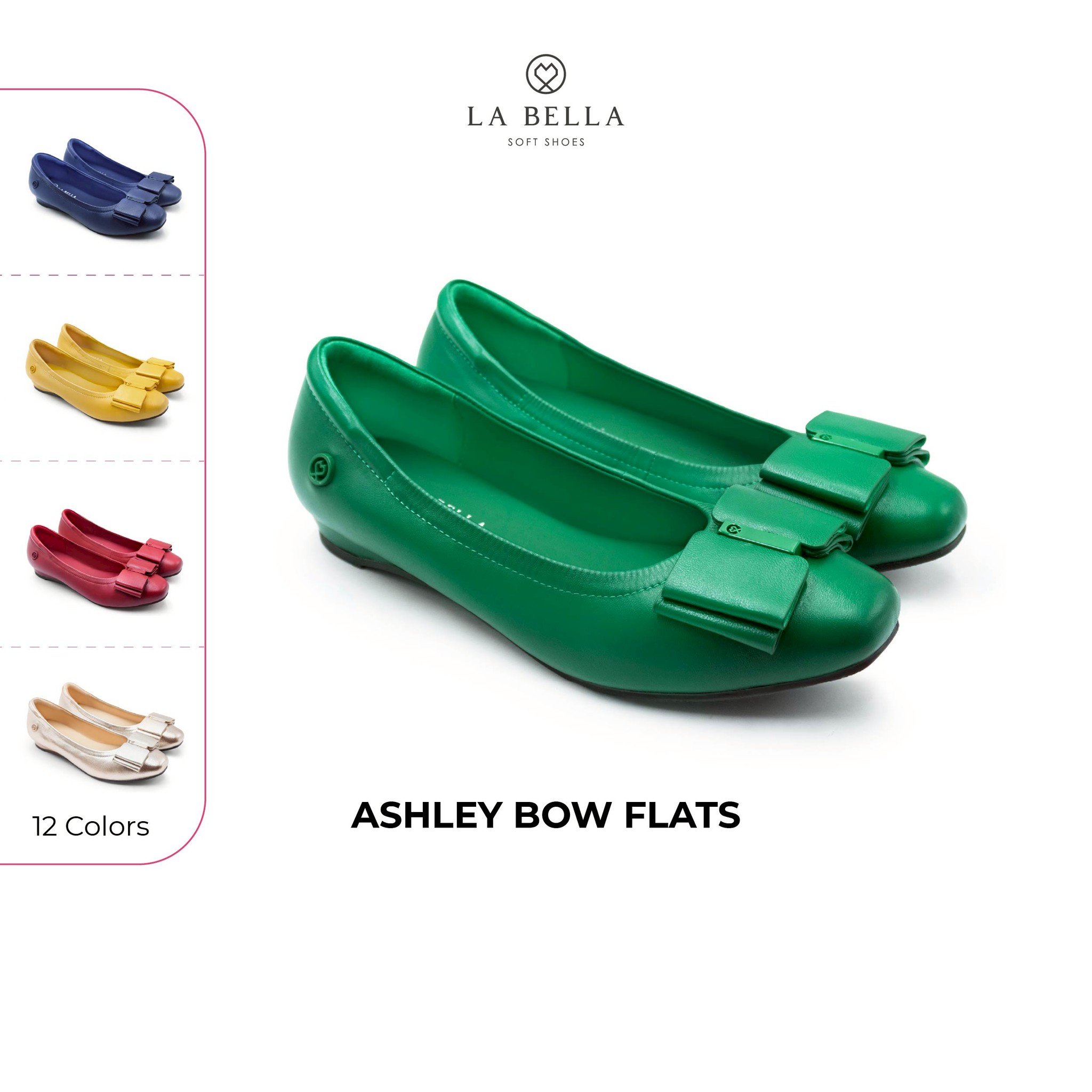 La Bella Sheepskin Shoes, Model Ashley Bow Flats - Colorful ราคา 3,290 บาท*ส่งฟรี
