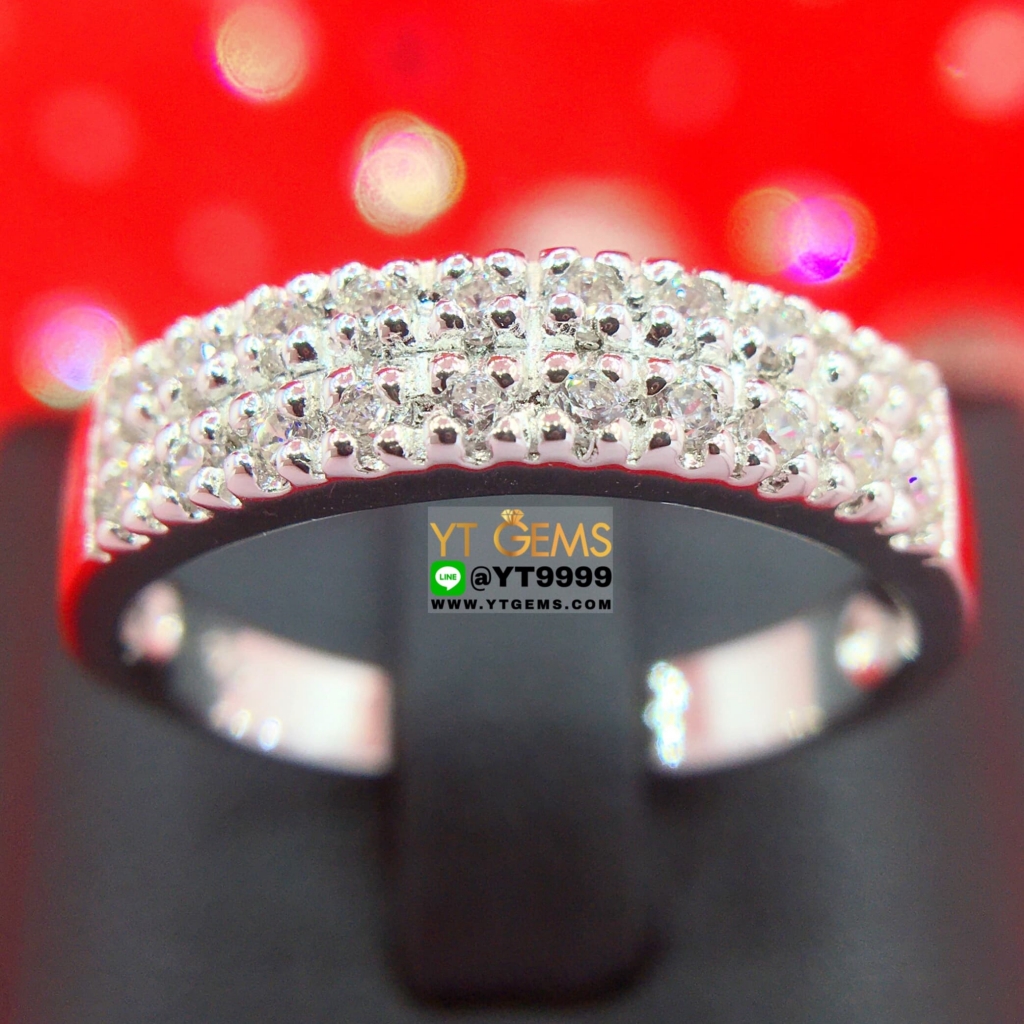แหวนเพชร แหวนเงินแท้ ชุบทองคำขาว เพชร Swiss YTG-10422 ราคา 2,980 บาท*ส่งฟรี