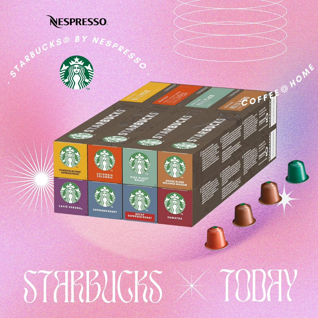 ❤️ส่งฟรีจ้ะ❤️ (ซื้อครบ 1,000 แถมชา Twinings) Starbucks® for Nespresso® Machine กาแฟแคปซูลนำเข้าของแท้ 100% BBE 01/25 - 05/25 ราคา 212 บาท*ส่งฟรี