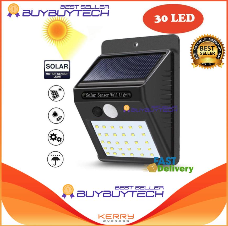 buybuytech โคมไฟโซล่าเซลแบบติตตั้งผนัง พลังงานแสงอาทิตย์(รุ่นกันน้ำ) Motion Sensor Solar Power Light Outdoor Garden Wall Lamp Waterproof