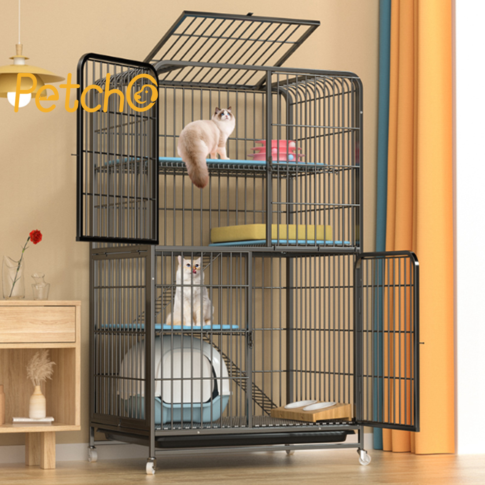 Petcho Large Cat Cage, Cat Cage, Large Rabbit Cage, with Wheels and Stairs, Strong, Durable, 2 / 3 / 4 Floors ราคา 189 บาท*ส่งฟรี