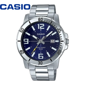 ภาพหน้าปกสินค้าMC199/นาฬิกาผู้ชาย Casio สายแสตนเลส สีเงิน ของแท้100% รุ่น MTP-VD01D-1B (ดําเลข) MTP-VD01D-1E (ดําขีด) MTP-VD01D-2B (น้ำเงินเลข) MTP-VD01D-2E (น้ำเงินขีด) MTP-VD01D-7B (ขาวเลข) MTP-VD01 ซึ่งคุณอาจชอบสินค้านี้