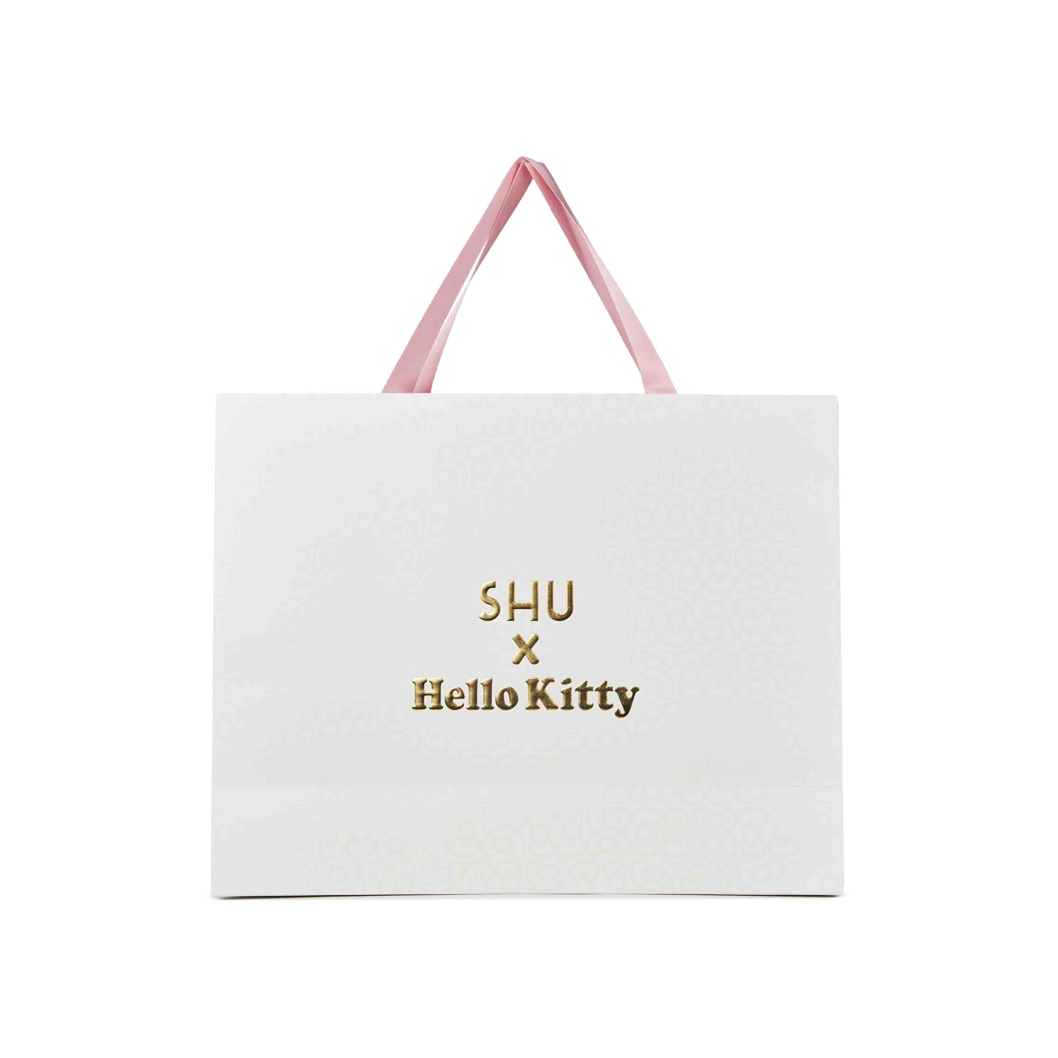 รองเท้าผู้หญิง รองเท้าแฟชั่นสุภาพสตรี SHU ถุงกระดาษ SHUxHELLO KITTY 2023 สีขาวเงา โลโก้สีทอง [ของสมนาคุณ งดจำหน่าย]