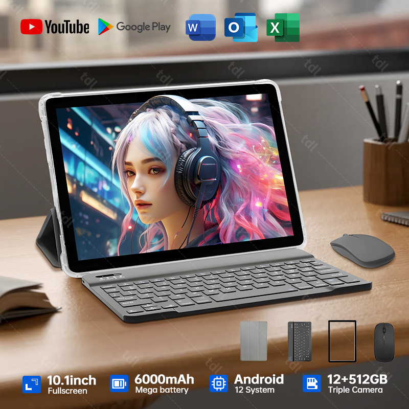 Tablet 5G/Wi-Fi Android Ram 12Gb Rom 256Gb Tablet 10.1 Inch Full Hd Dual Sim 5G/Wifi Works Quickly, Charges Quickly, Genuine Tablet Screen Display with Sim Card Slot 6000Mah Battery Support One Year Warranty ราคา 2,213 บาท*ส่งฟรี