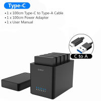 ORICO DS Series 5 Bay ฮาร์ดไดรฟ์ภายนอก 3.5 นิ้ว USB ฮาร์ดไดรฟ์ Enclosure SATA ถึง USB3.0 / Type-C กรณี HDD ด้วย 12V6.5A พลังงาน 80TB ความจุ (DS500)
