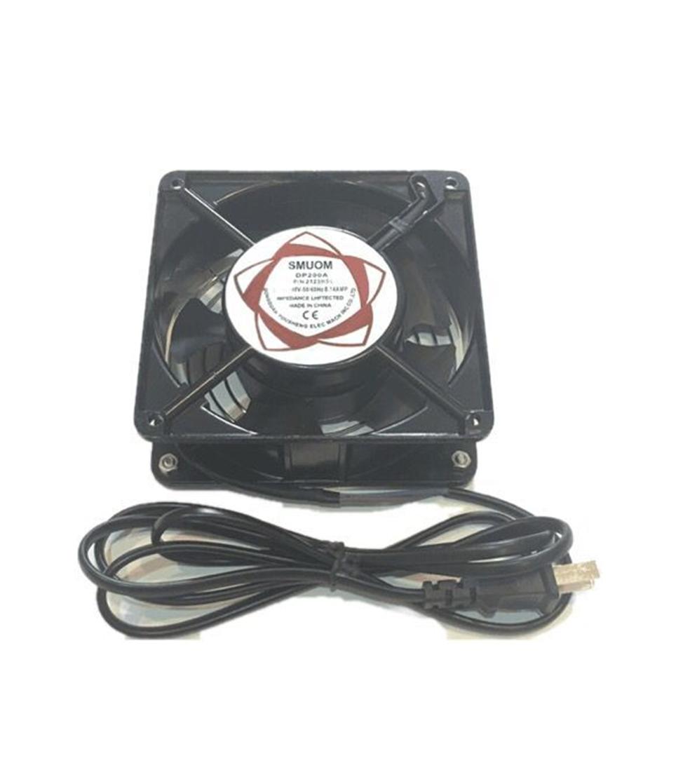 พัดลม 12CM 220V Cooling Fan ตัวถังเหล็ก ระบายความร้อน- Black