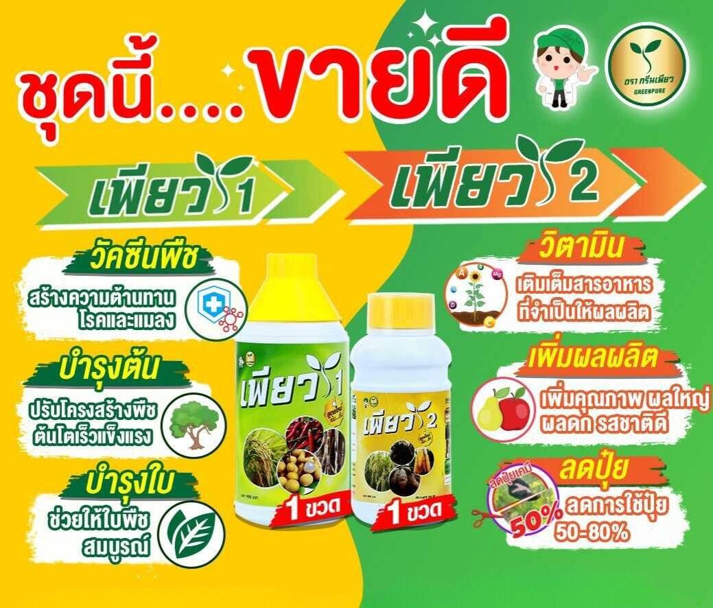 Greenpure Pure 1 Pure 2 ชุดเต็มประสิทธิภาพ ราคา 1,006 บาท*ส่งฟรี