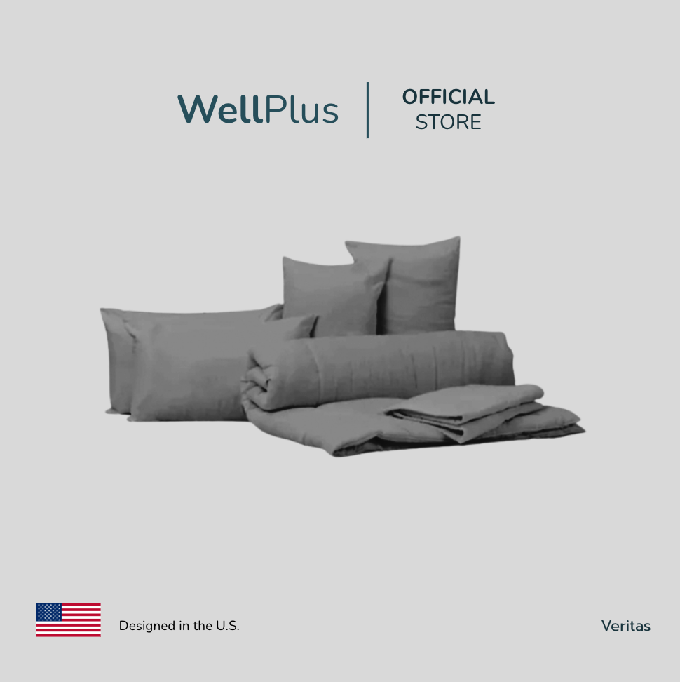 WellPlus ชุดที่นอนVeritas ชุดผ้าปูที่นอน+ผ้านวม super soft ผ้าปูที่นอน ชุดที่นอน ผ้าห่ม ผ้านวม เทาเข้ม ราคา 999 บาท*ส่งฟรี