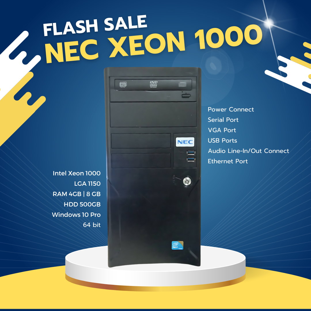 คอมพิวเตอร์ NEC Xeon 1000 | RAM DDR ECC 4GB | HDD 500GB | USED อัพเกรดเล่นเกมส์ได้ ราคา 1,004 บาท*ส่งฟรี