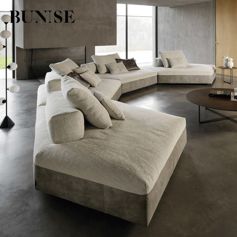 Bunise Italian-modern L-shaped sofa U-shaped sofa corner sofa 1-4 Seater Sofa medium to large cotton sofa-linen available in different sizes model tb059 ราคา 83,300 บาท*ส่งฟรี