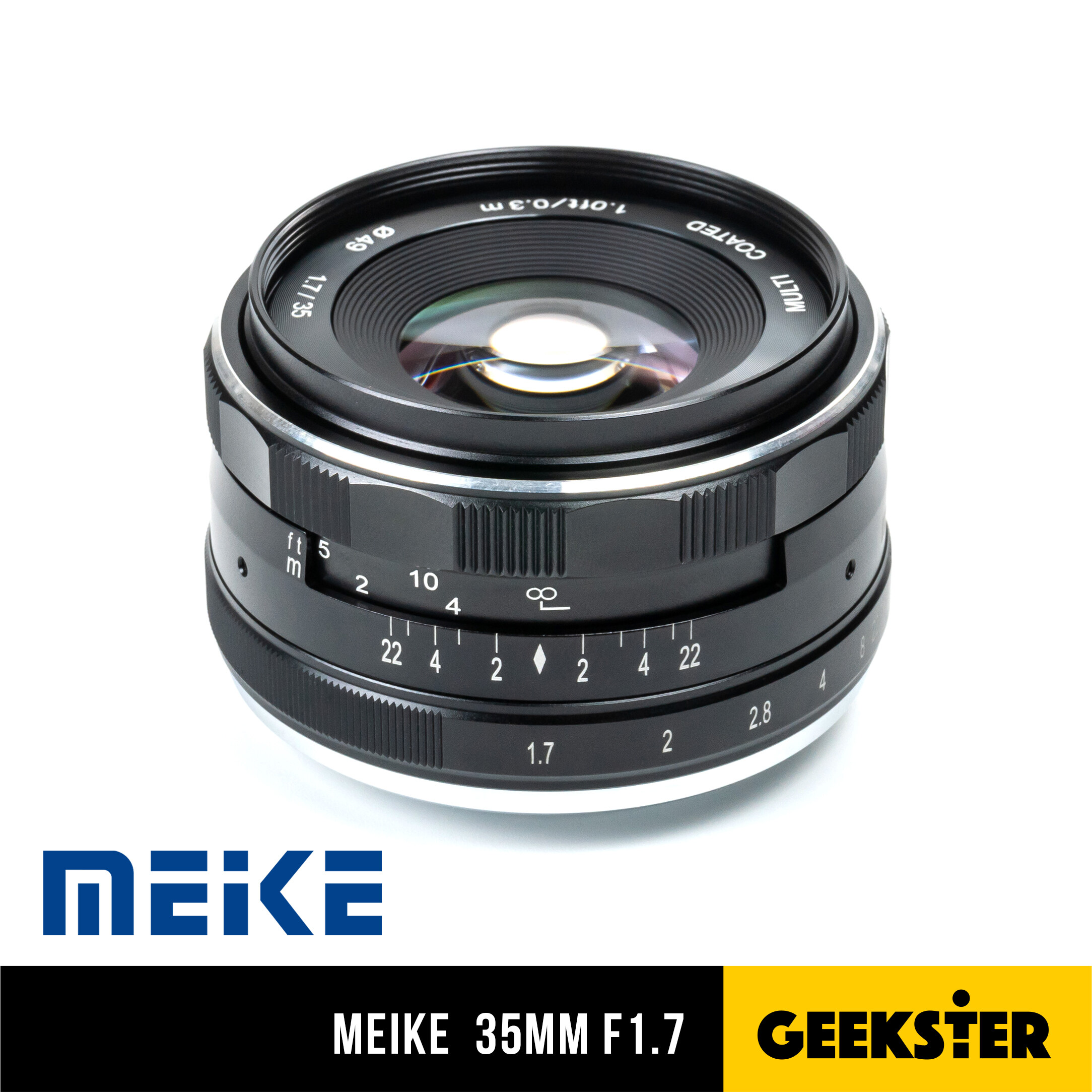 ✨ Meike 35 mm f1.7 ⭐️ ละลาย ภาพคมชัด สำหรับกล้อง Mirrorless ( FUJI / OLYMPUS / SONY / PANASONIC / CANON ) ( เลนส์หลังละลาย ) ( เลนส์มือหมุน ) ( เลนส์ละลาย ) ( เลนส์ หน้าชัดหลังเบลอ ) ( สำหรับ กล้อง Mirrorless ) ( 35mm f 1.7 ) ( Geekster )