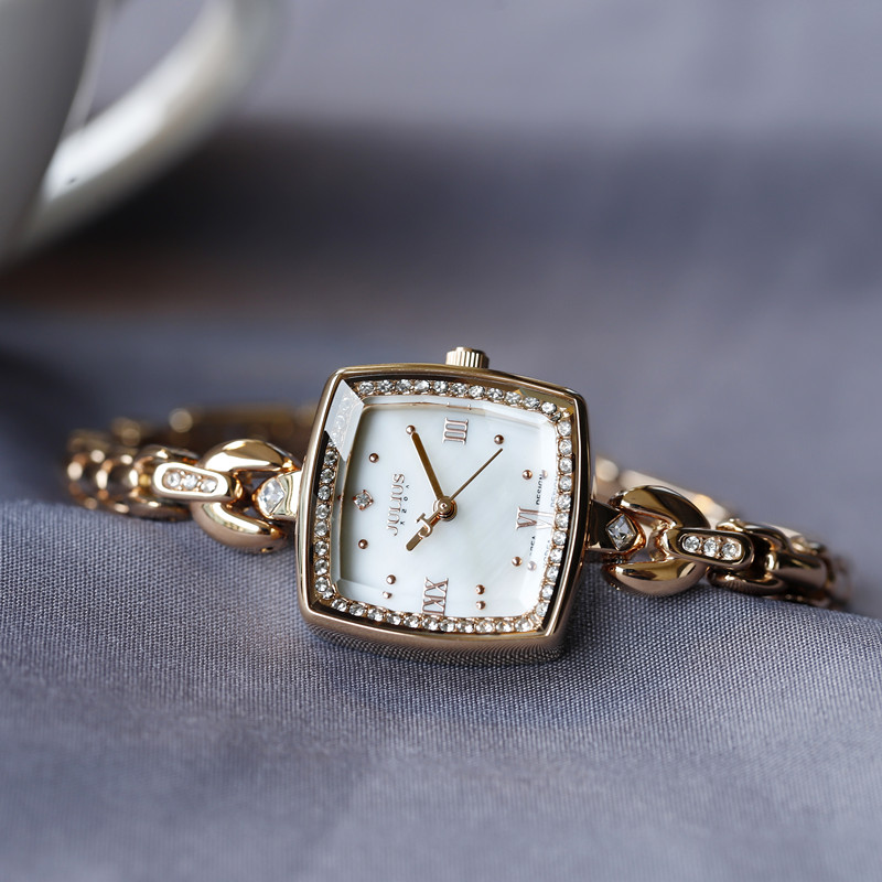 Lazada Thailand - Women’s watch, Korean style bracelet, JULIUS, new model, 2021, retro quartz student watch, small square steel strap, trendy fashion