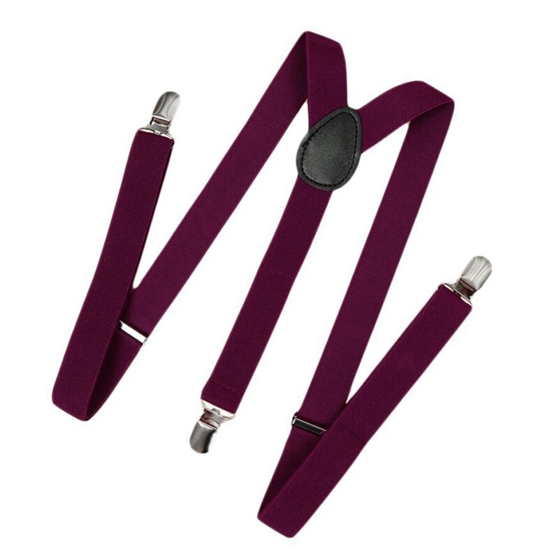 Unisex Clip on Suspender Elastic Y-Shape Back Formal Adjustable Braces, Army Green