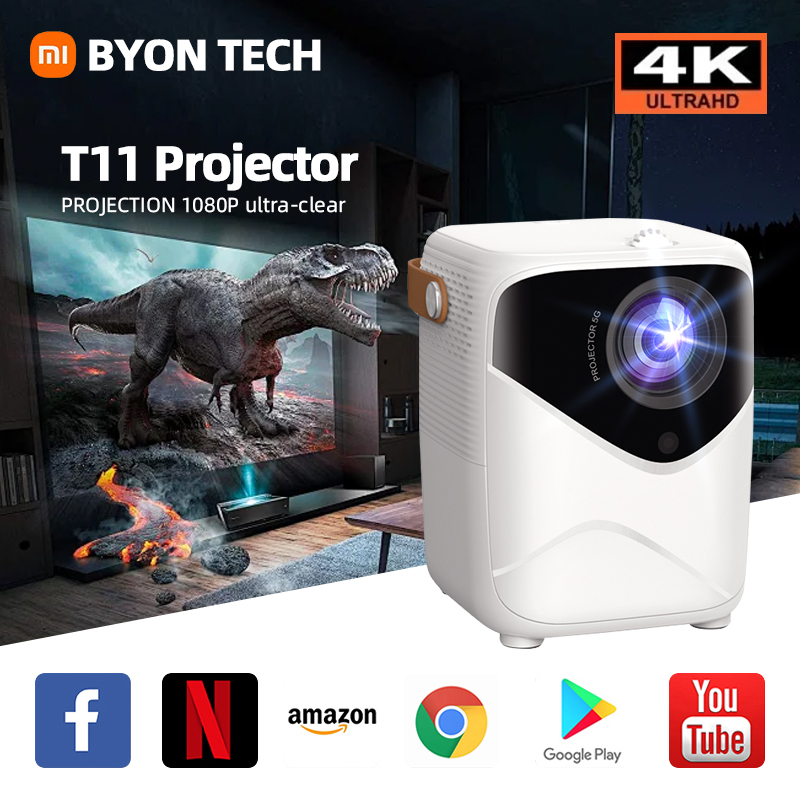 Xiaomi New🔥 T10/T11 โปรเจ็กเตอร์ขนาดเล็กแบบพกพา 5G/WIFI Netflix Youtube มินิโปรเจคเตอร์ 1080P 4K HD เหมาะสำหรับ Android/IOS มิเรอร์โทรศัพท์มือถือ Built -in HDMI/USB interface Netflix Youtube Google ราคา  2,498 บาท*ส่งฟรี