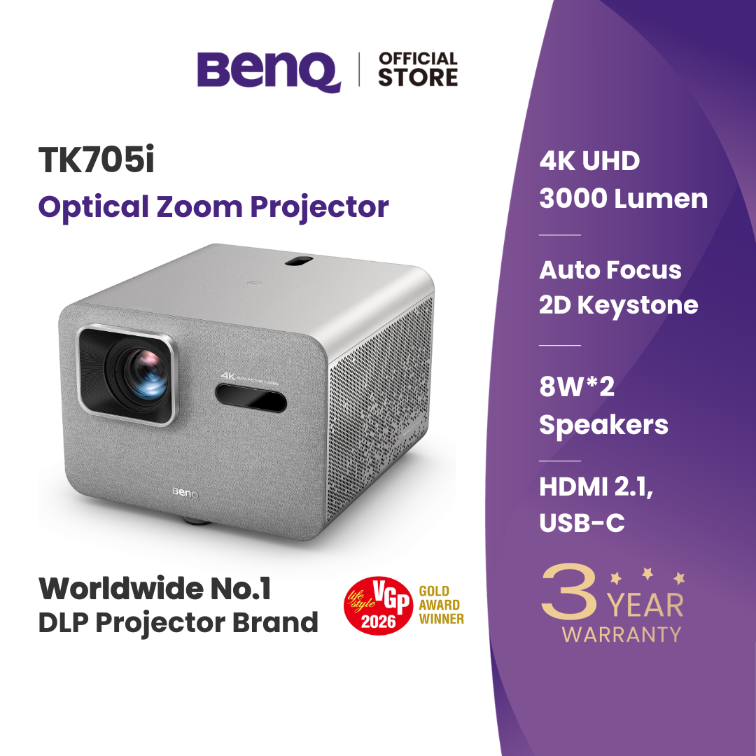 Benq Tk705I Projector, 4K Resolution, 3000 Lumens Hdr, with Built-In Google Tv, for Home Entertainment Systems. ราคา 49,900 บาท*ส่งฟรี