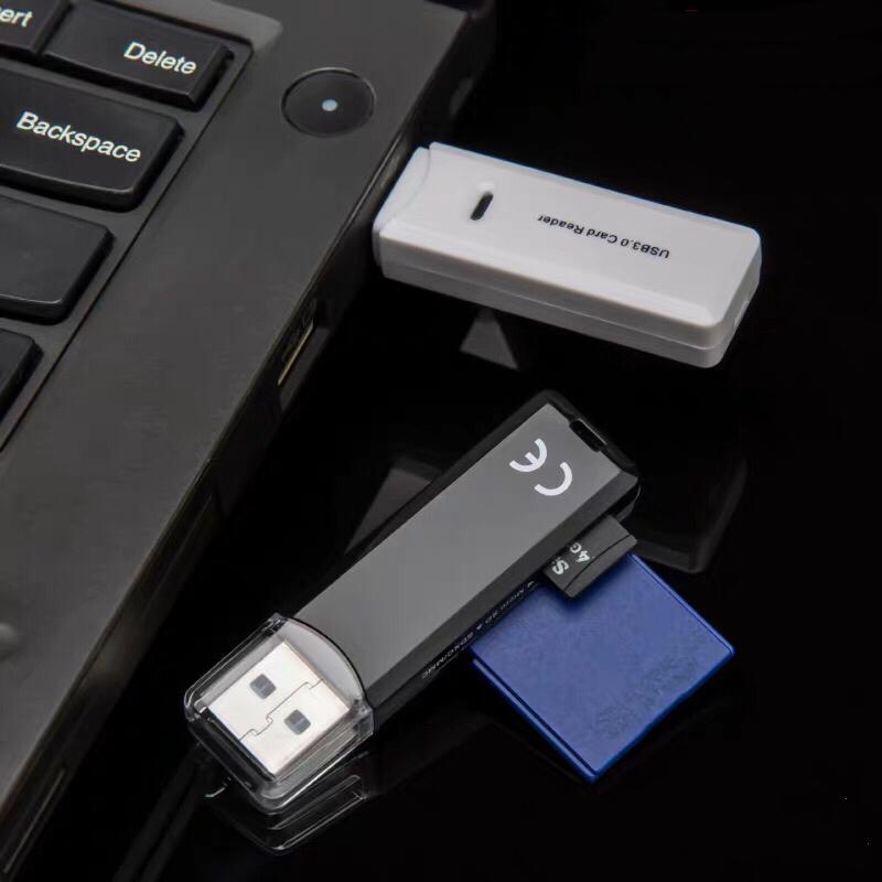 เครื่องอ่านการ์ด การ์ดรีดเดอร์ การ์ดหน่วยความจำสำหรับ Micro USB 3.0 SD Card Reader, Universal 3 Port External Multi High Speed Memory Card Reader with SDHC / T-Flash(TF) / MS DUO / M2 Port for PC Laptop Mac(White)