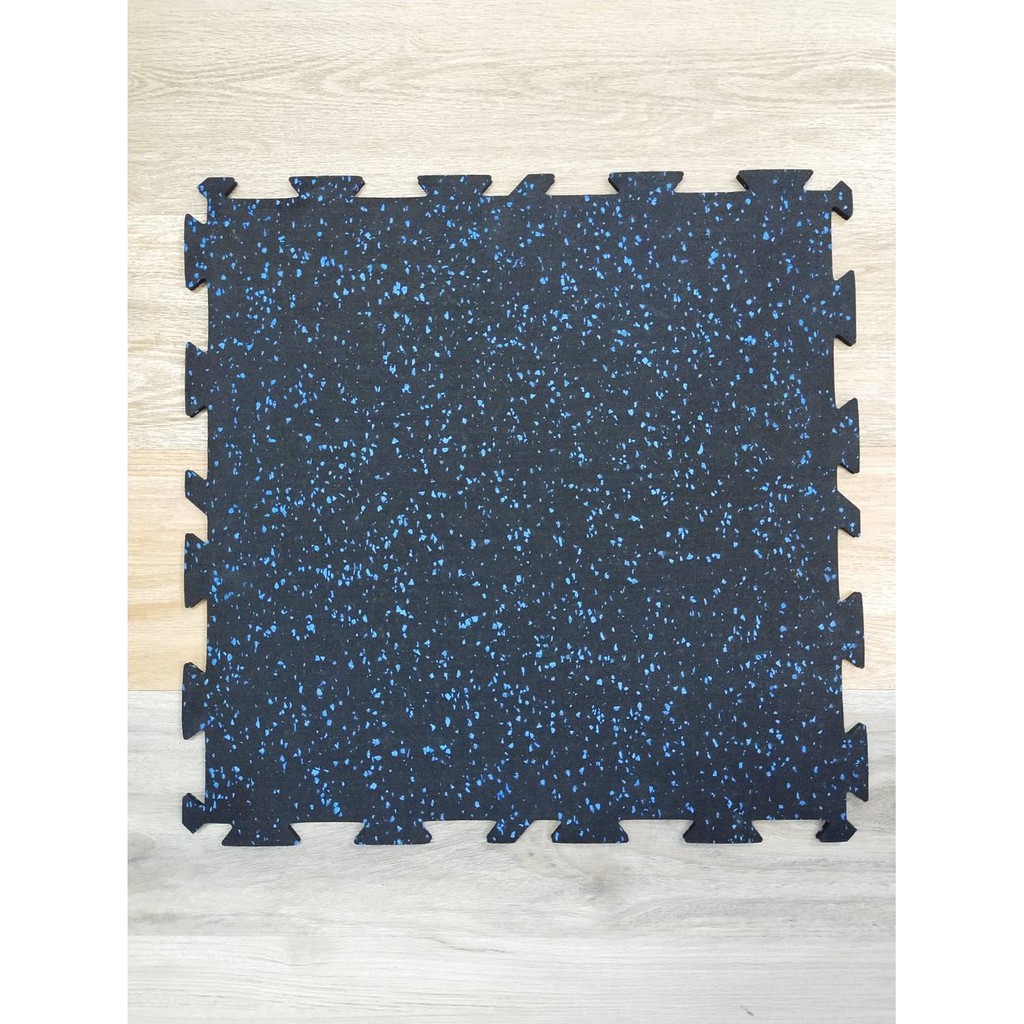 โปรโมชั่น แผ่นยางปูพื้นฟิตเนส แบบจิ๊กซอ พื้นห้องออกกำลังกาย Interlocking star gym mat - blue dots (จุดฟ้า) ราคาถูก ลู่วิ่ง ลู่วิ่งออกกำลังกาย ลู่วิ่งไฟฟ้า