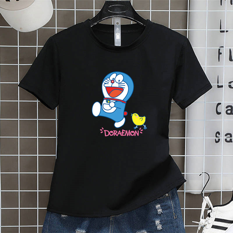 Fashion Shop Stoer เสื้อทีเชิร์ตขายดี เสื้อยืดคอกลมแฟชั่นunisex เสื้อยอดฮิตลาย เสื้อแขนสั้น เสื่อคู่รัก ใส่ได้หญิงและชาย เสื้อกีฬา ลาย Doraemon T0290