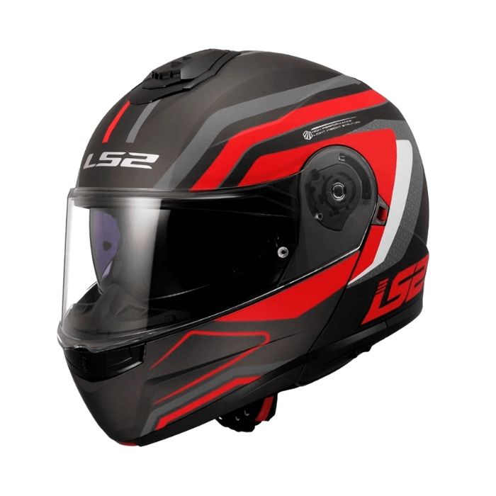 Ls2 Helmets Ff908 Strobe Ii Phantom Titanium Gray Red - Chin-Up Helmet ราคา 6,000 บาท*ส่งฟรี