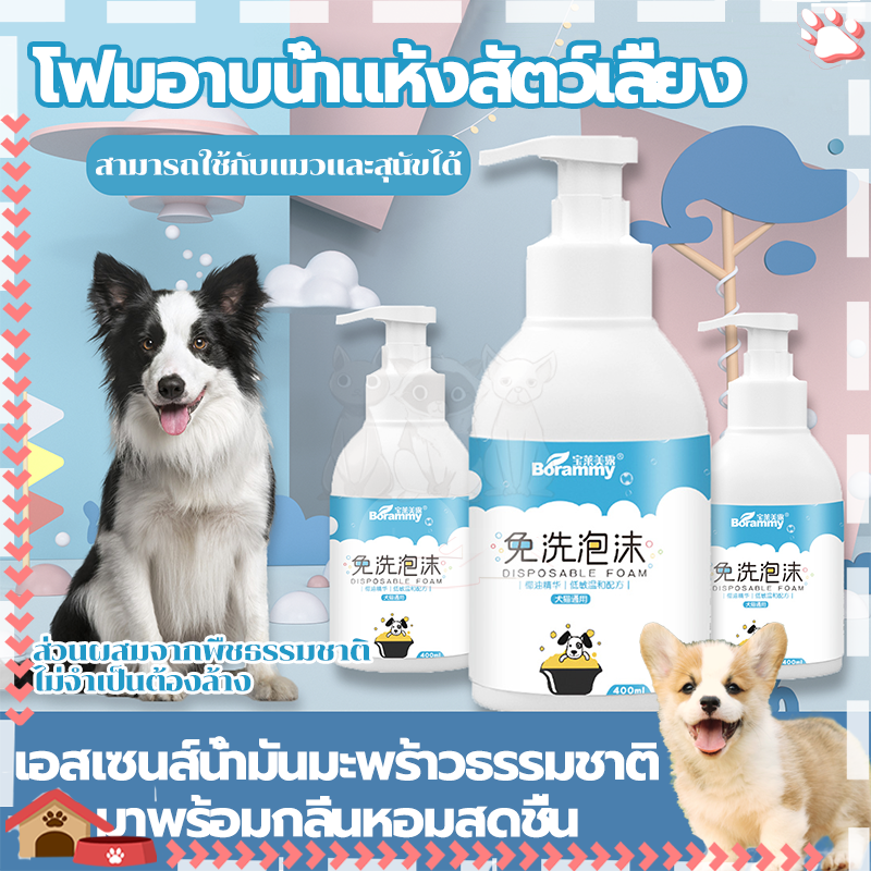 โฟมอาบแห้งแมว โฟมอาบน้ำแมว กลิ่นหอม สูตรอ่อนโยน ไม่ต้องล้างน้ำ