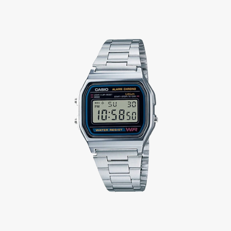 ภาพหน้าปกสินค้าCasio นาฬิกาข้อมือ  CASIO นาฬิกาข้อมือผู้ชาย รุ่น Classic Silver รุ่น A158WA-1DF-S