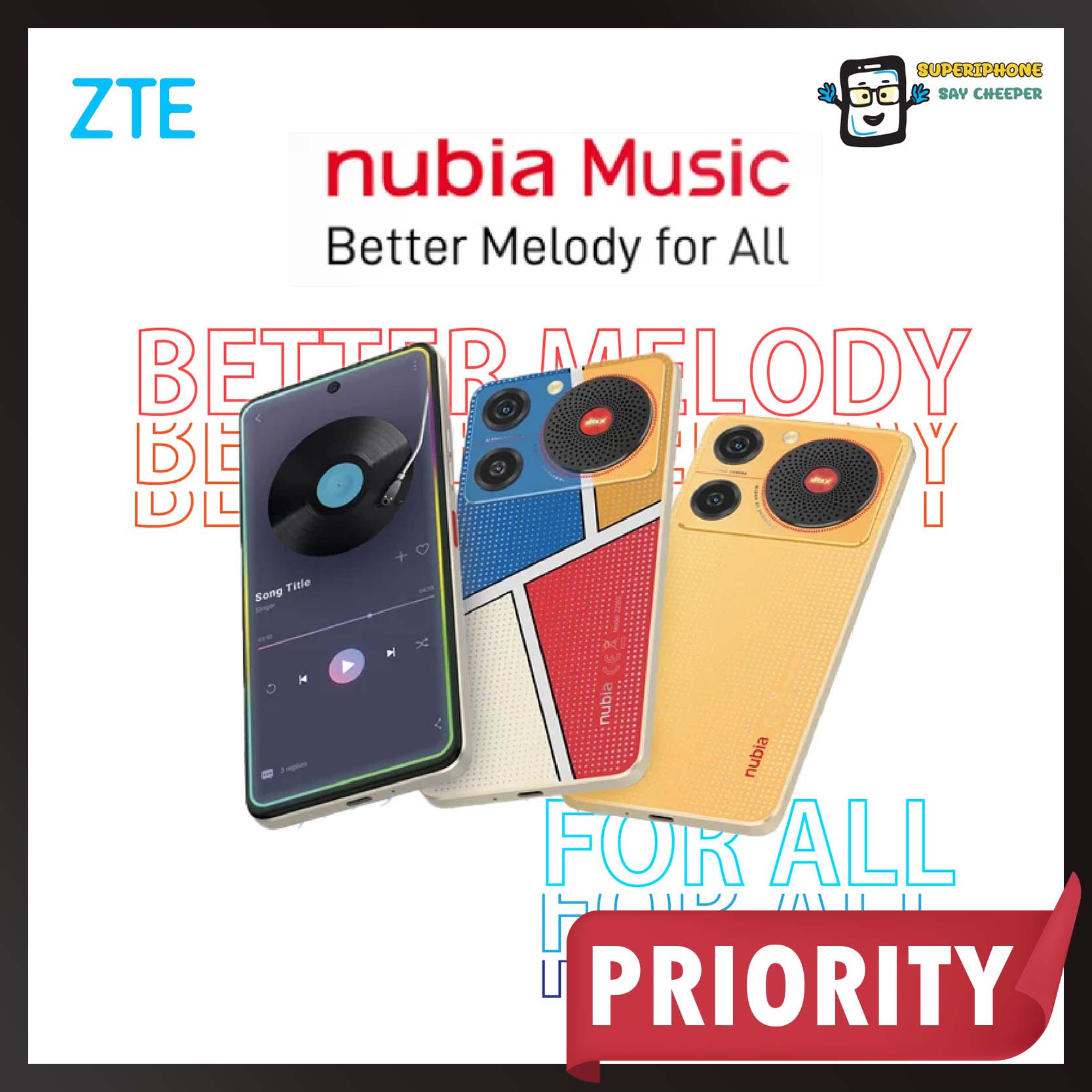 ZTE nubia Music(4+128GB)ดีไซน์แบบกล้องคลาสสิค ลำโพงขนาดใหญ่ เสียงดังกระหึ่ม ราคา 2,700 บาท*ส่งฟรี