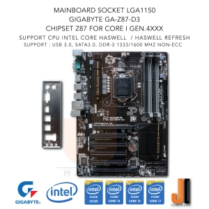 ภาพหน้าปกสินค้าMainboard Gigabyte GA-Z87P-D3 (LGA1150) Support Intel Core i Gen.4XXX and Gen.4XXX Refresh (สินค้ามือสองสภาพดีมีฝาหลัง) ซึ่งคุณอาจชอบสินค้านี้