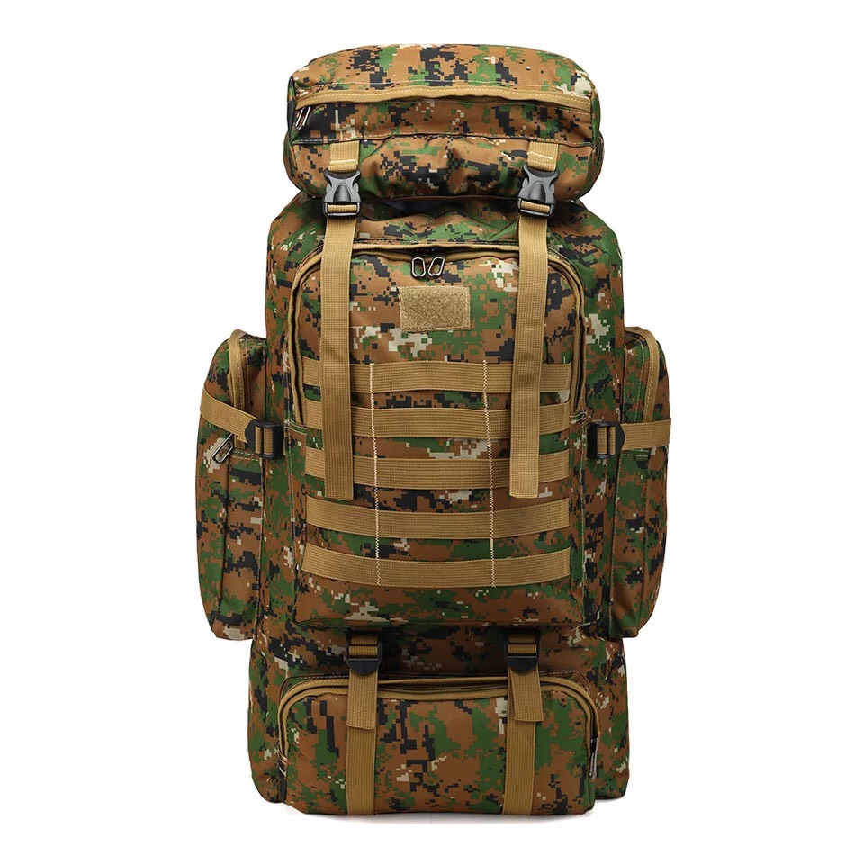 กระเป๋าเป้ 80L กระเป๋าเดินทาง กระเป๋าลายพราง กระเป๋าท่องเที่ยว กระเป๋าเป้ลายพราง ลายทหาร ทนทานกันน้ำแข็งแรงใส่ของได้เยอ