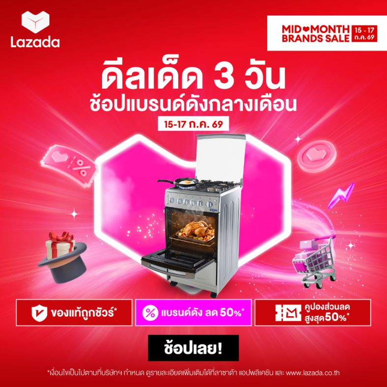 Dynahome Floor-Standing Gas Oven with 4 Gas Burners, Black-Coated Brass Burners, Model Dh-05Ggks, 5-Year Warranty on Gas On/Off Valve. ราคา 15,990 บาท*ส่งฟรี