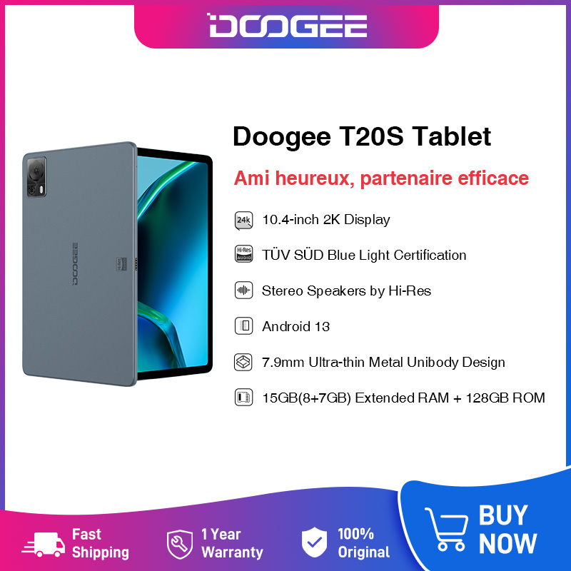 DOOGEE T10S 10.1 Android 13 Tablet 11GB +128GB/SD 1TB TUV Low bluelight  Tablet