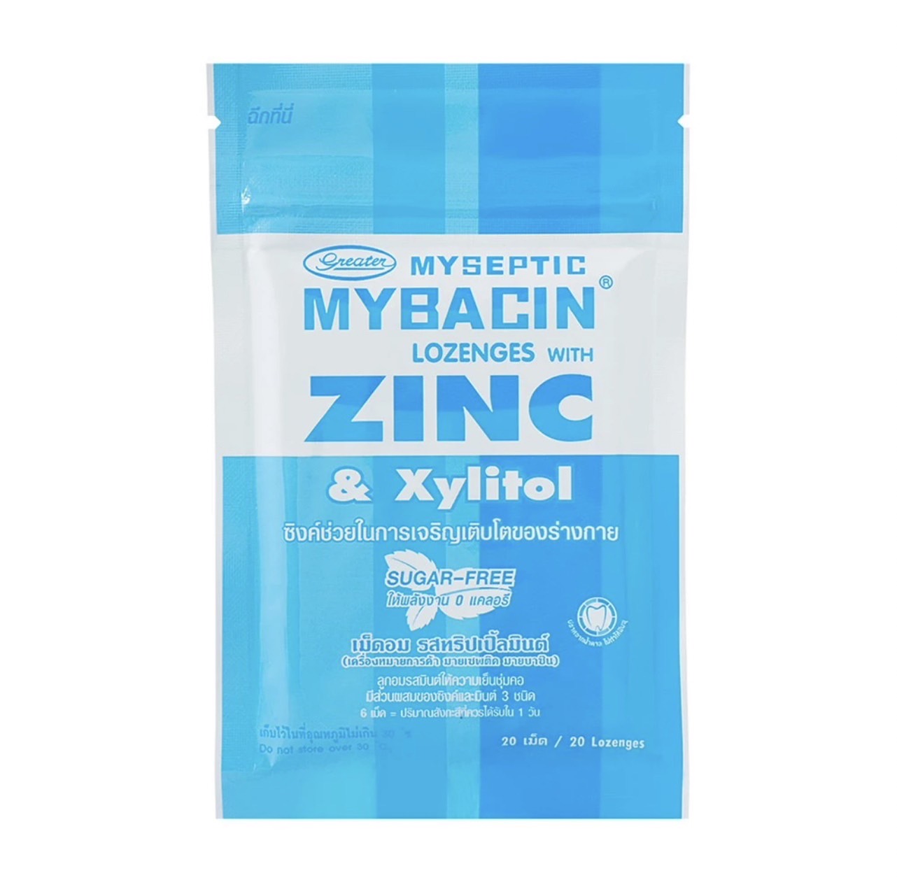 Mybacin เม็ดอมซิงค์ กลิ่นทริปเปิ้ลมินต์ ราคา 280 บาท*ส่งฟรี