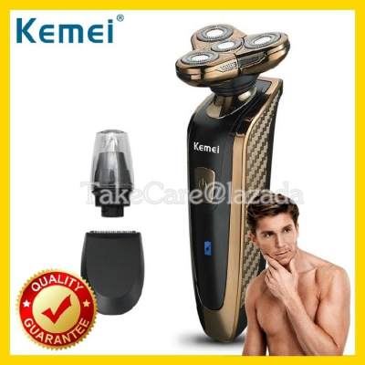 Kemei ที่โกนหนวดไฟฟ้า เครื่องโกนหนวดไฟฟ้า ที่โกนหนวด โกนหนวดไฟฟ้า เครื่องโกนหนวด เครื่องโกนหนวดไร้สาย 3D รุ่น KM-363 พร้อมที่ตัดขนจมูกและกันจอน (สีทอง)