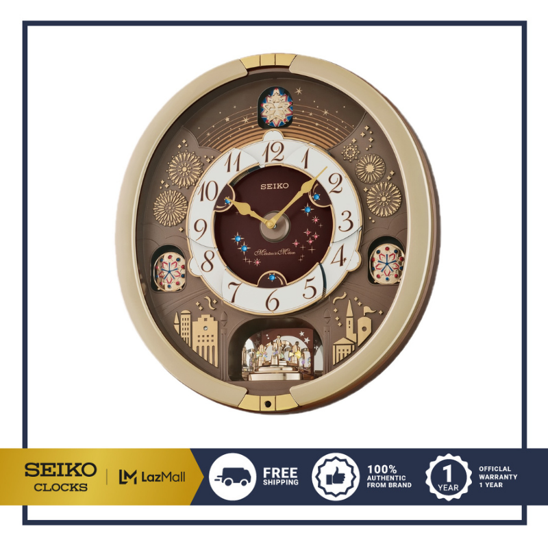SEIKO CLOCKS นาฬิกาเมโลดี้ รุ่น QXM620G ขนาด 17.4x15.9 นิ้ว สีน้ำตาล ราคา 9,200 บาท*ส่งฟรี