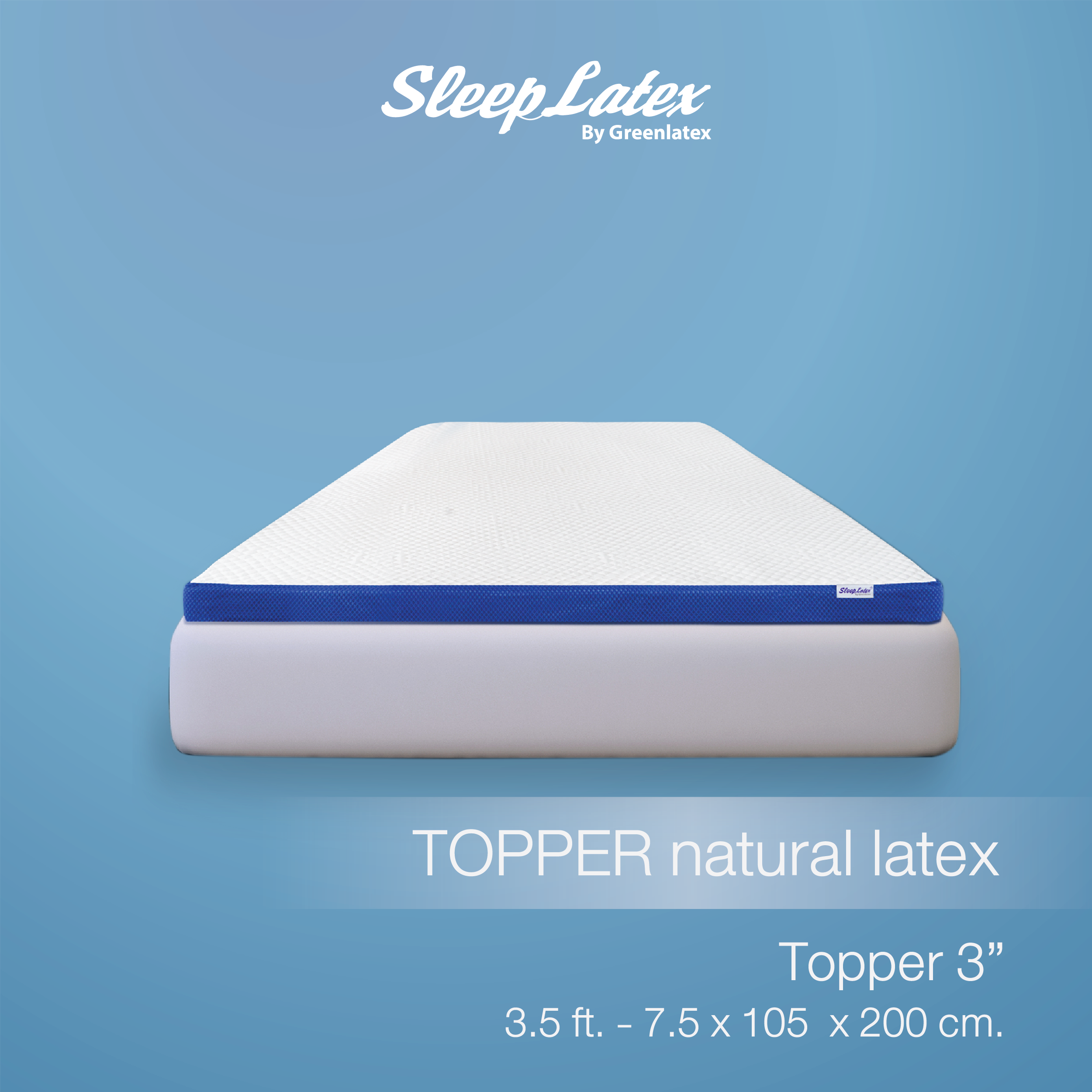 SLEEP LATEX Topper หนา 3นิ้ว ท็อปเปอร์ ยางพาราแท้ รุ่น Grande ขนาด 3.5 ฟุต แผ่นรองนอน ที่รองนอน นอนสบาย สินค้าคุณภาพ เตรียมจัดส่ง 7-10 วัน- Sleep Latex By Greenlatex ราคา 8,250 บาท*ส่งฟรี