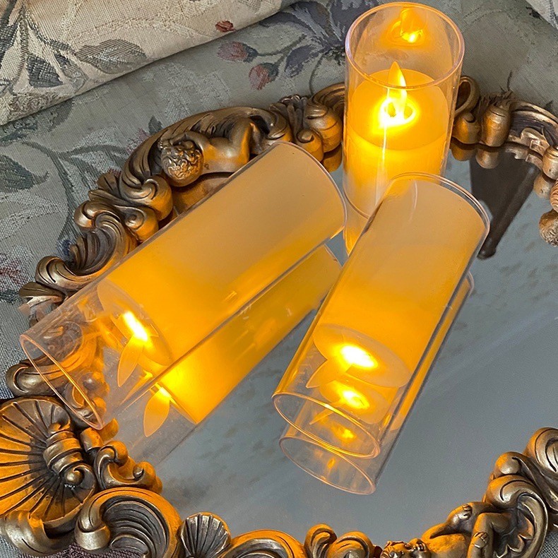 Led Fake Candle, Covered with Clear Plastic, Size 5*10cm, 12.5cm, 15cm, Round Candle, Uses Kerosene, Model 3799 Lz. ราคา 40 บาท*ส่งฟรี