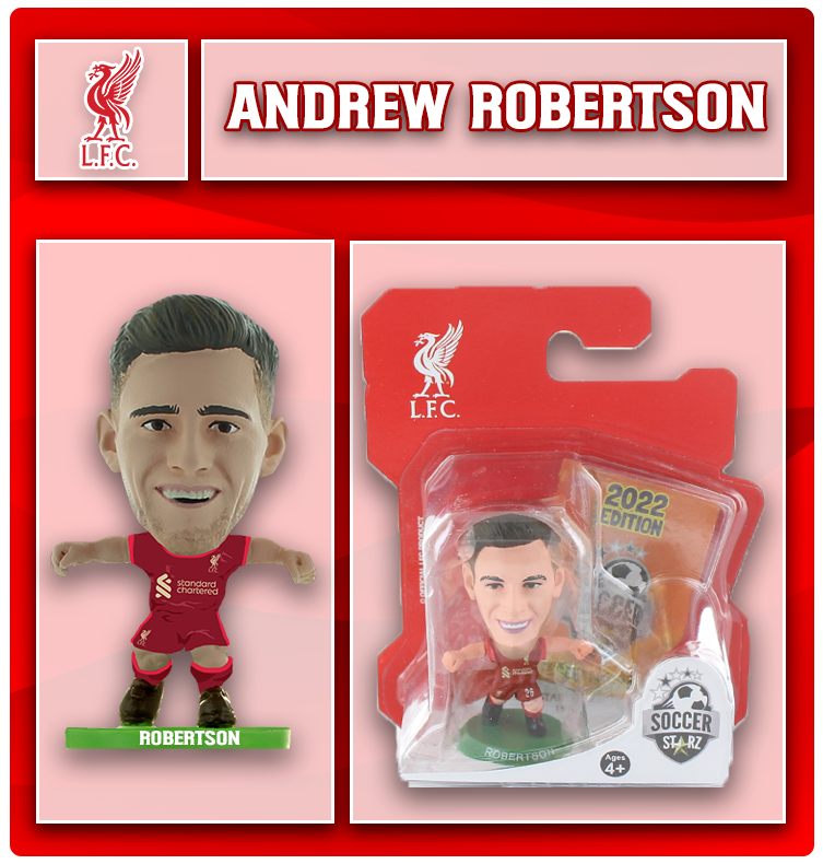 SoccerStarz Liverpool Andrew Robertson – Home Kit 2024 – 5-cm-Sammelfigur, Offiziell Lizenziert, Handbemalt, Für Fans & Sammler