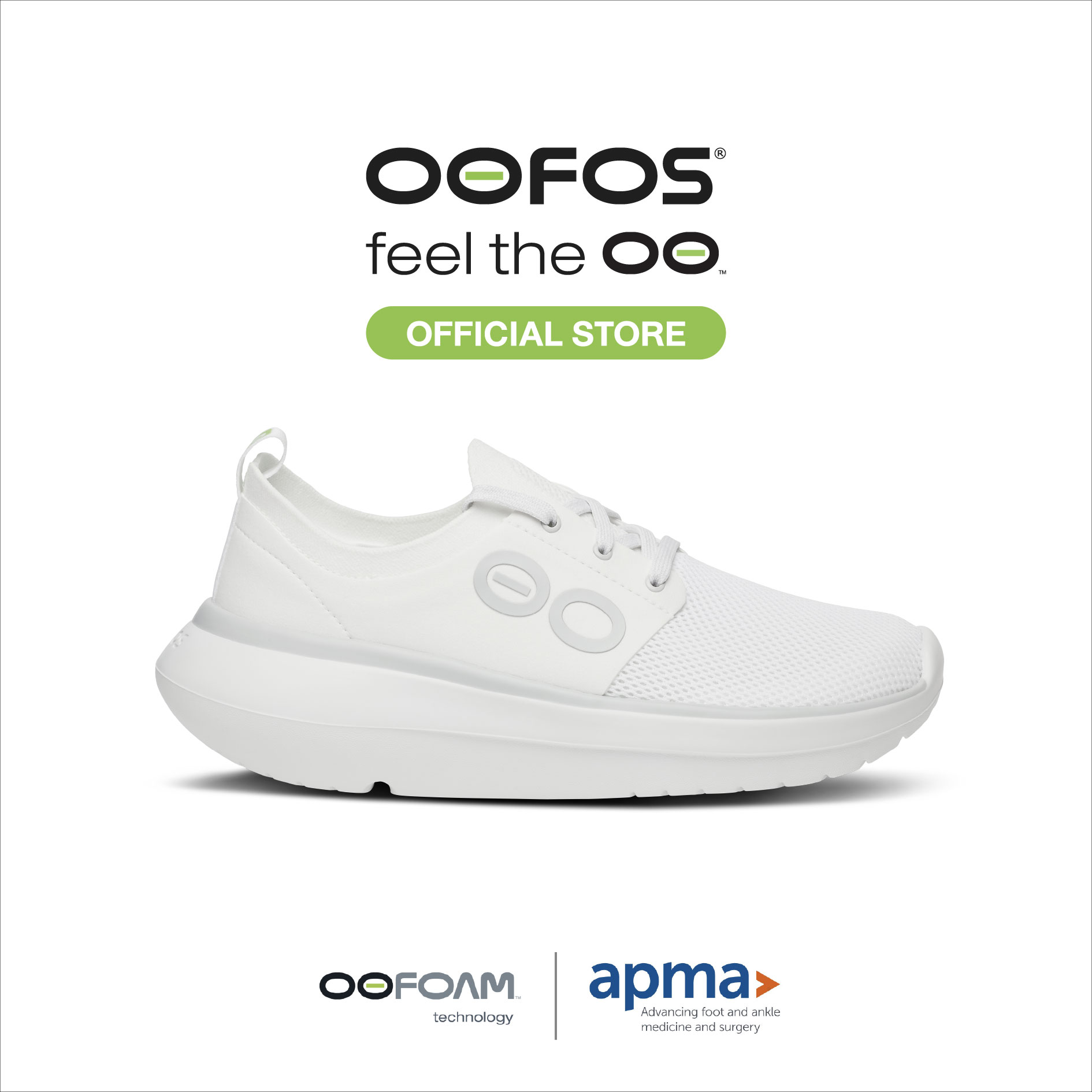 OOFOS Women's Oomy Stride White White - รองเท้าเพื่อการฟื้นฟู ราคา 6,690 บาท*ส่งฟรี