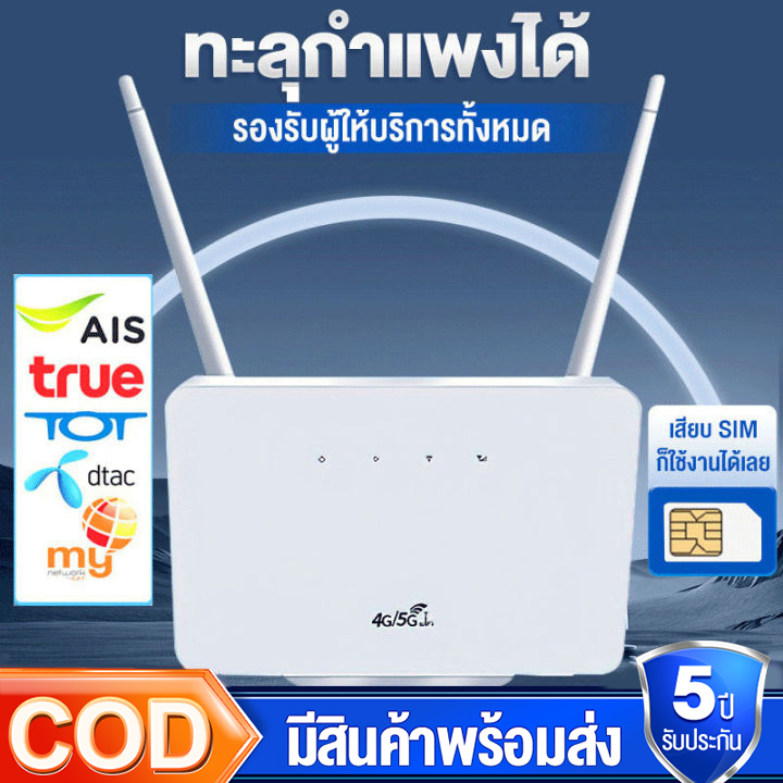 เราเตอร์ใส่ซิม 4G เราเตอร์ Router WiFi ใส่ซิมปล่อย Wi-Fi 300Mbps 4G LTE Wireless Router รองรับ 4G ทุกเครือข่าย รองรับการใช้งาน ได้พร้อมกัน เสียบใช้เลย ราคา 539 บาท*ส่งฟรี