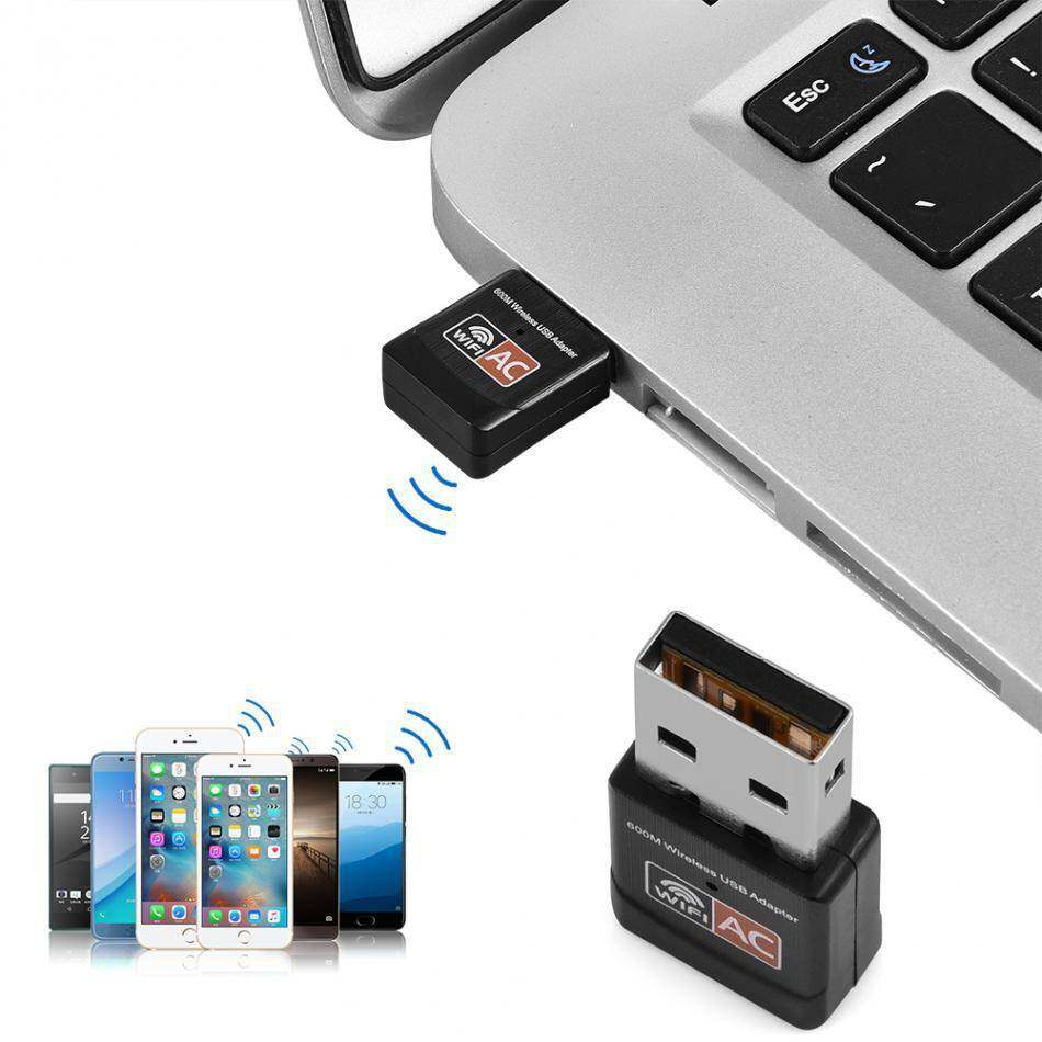 USB Adapter wifi 600 Mbps เสาตัวรับสัญญาน wifi Wireless รองรับ 2.4G และ 5G