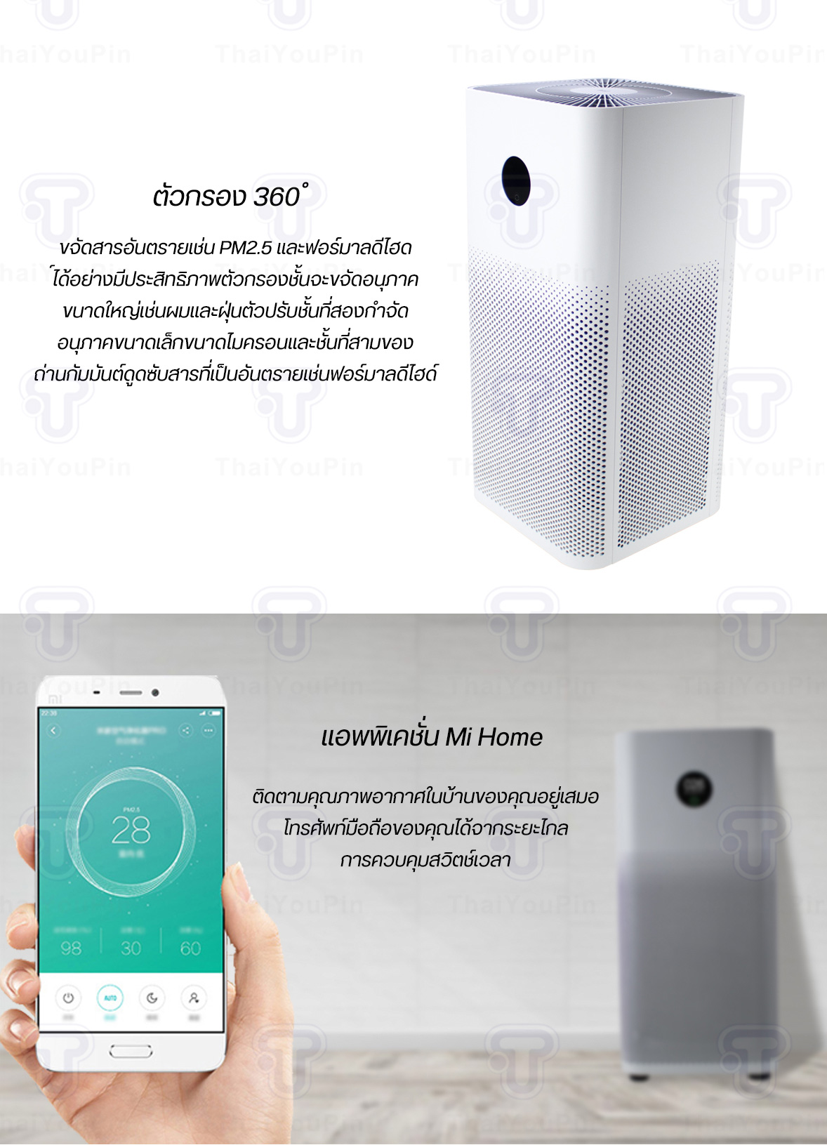 ข้อมูลเพิ่มเติมของ Xiaomi Mi Air Per 4 Lite เครื่องปรับอากาศ เครื่องฟอกอากาศ กรองฝุ่น PM 2.5