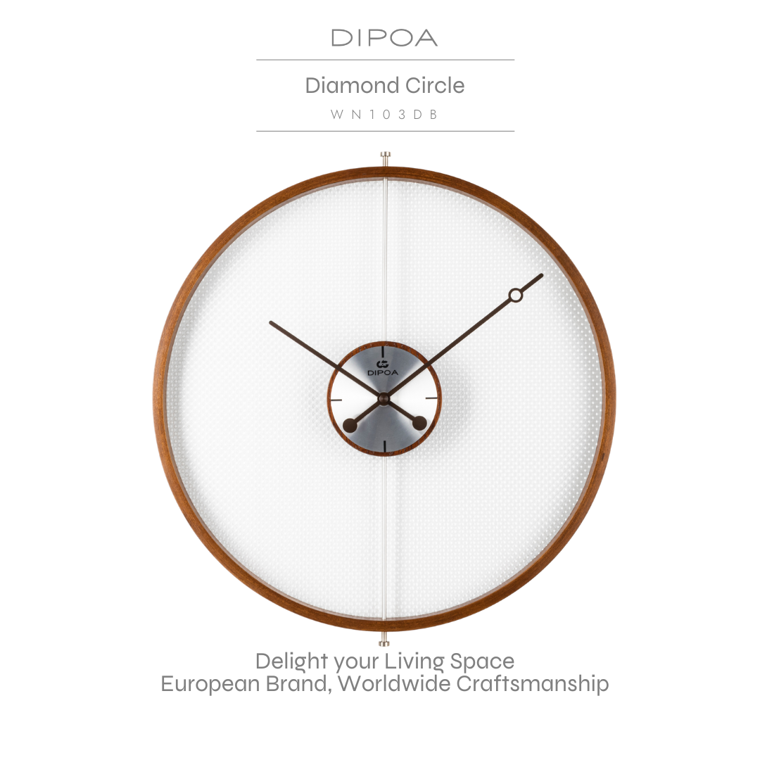 Dipoa Diamond Circle (Wn103Db) Wall Clock Translucent Dial Simple and Elegant Design, Size 40.7 Cm. ราคา 3,535 บาท*ส่งฟรี