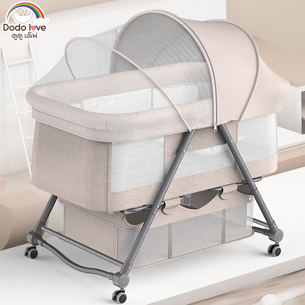 Cradle Baby เปลไกวสำหรับเด็ก เตียงนอนเด็ก เปลเด็ก พร้อมมุ้งกันยุง มีล้อเลื่อน พับเก็บได้ ราคา 3,887 บาท*ส่งฟรี