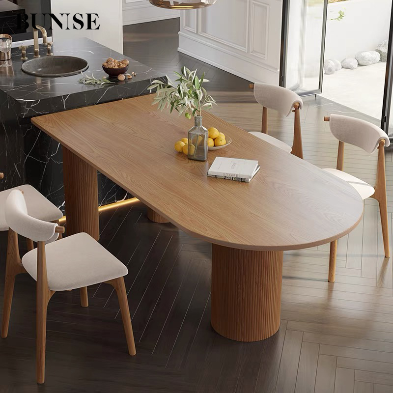Bunise solid wood dining table SD15 Japanese-style dining table minimalist dining table ash brown dining table 1-4 seats small to medium sized dining table chic dining table scandinavian style ราคา 5,670 บาท*ส่งฟรี