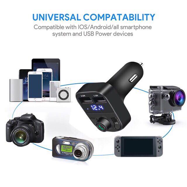 เกี่ยวกับสินค้า X8 Dual USB Car Charger เครื่องเล่น MP3 FM Transmitter บลูทูธติดรถยนต์