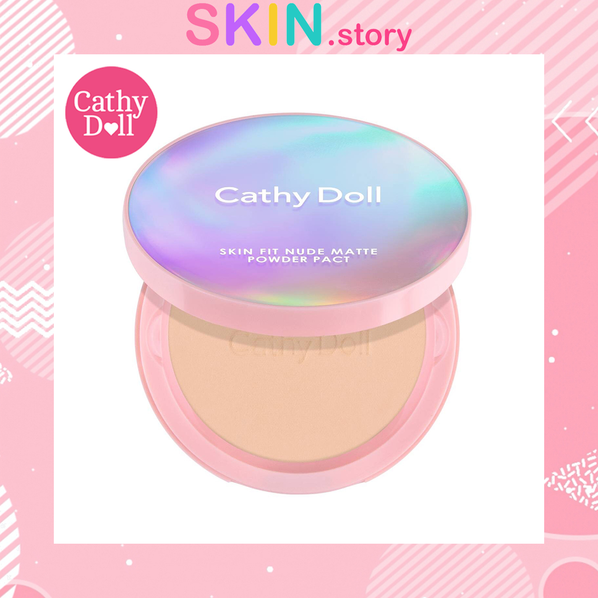 Cathy Doll Nude Matte Powder Pact SPF30 PA+++ 12g แป้งผสมรองพื้นเนียนละเอียด