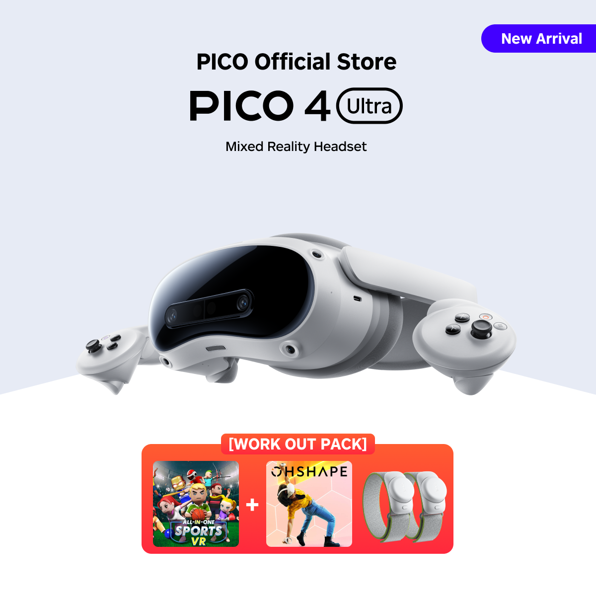 [WORK OUT PACK] PICO 4 Ultra VR Headset 12GB + 256GB | พร้อมเกม OHSHAPE และ Motion Tracker และ | รับประกัน 1 ปี ราคา 23,080 บาท*ส่งฟรี