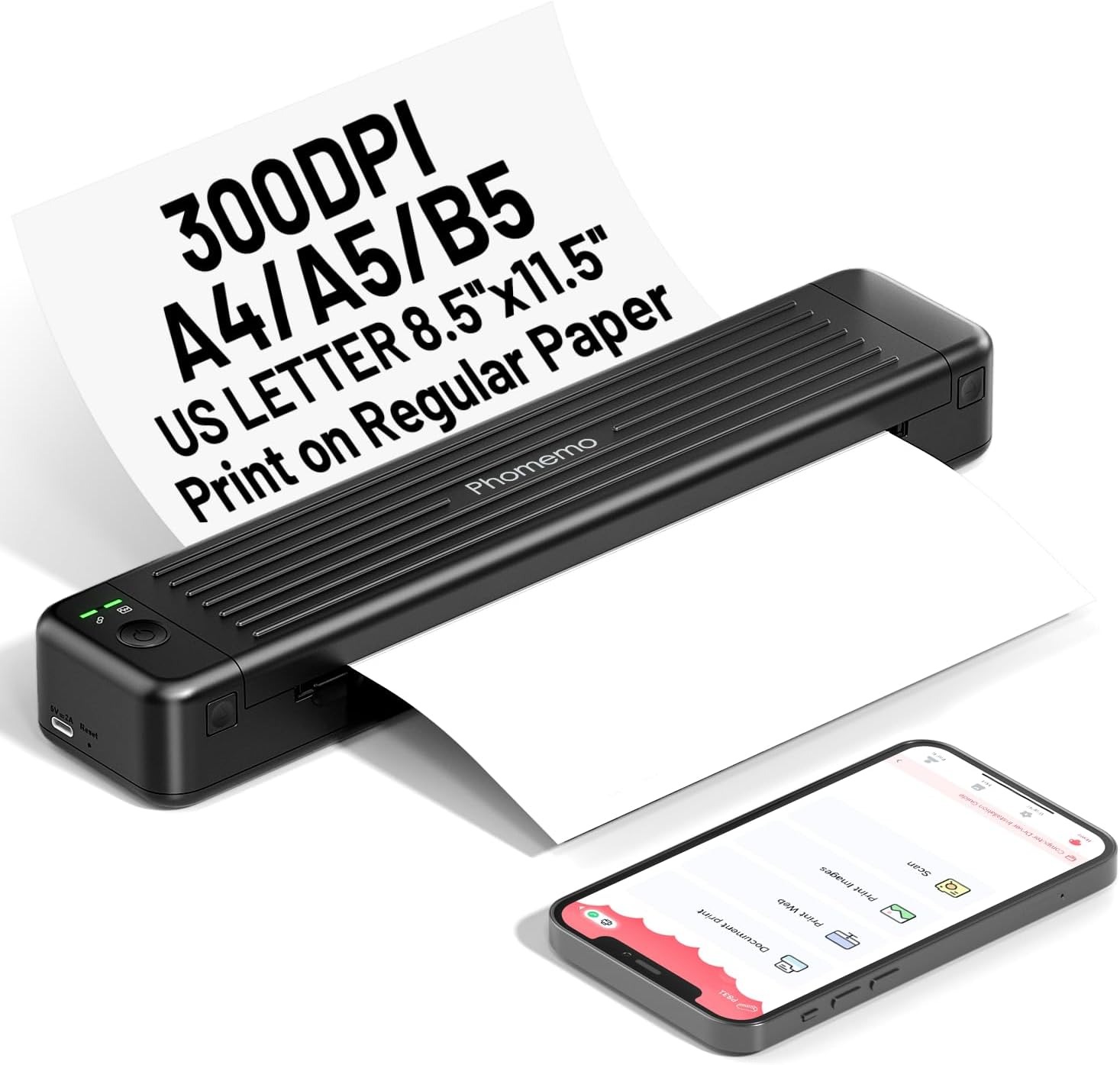 【Support Normal A4 Paper Printing】Phomemo P831 Portable A4 Printer,300DPI Wirelss Bluetooth Thermal Printer ราคา 3,384 บาท*ส่งฟรี