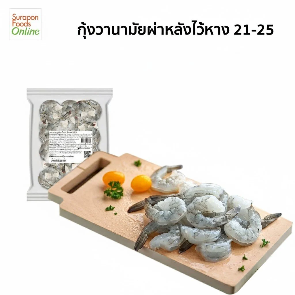 Surapon Foods Shrimp Vm Pdto Iqf 21-25 Weight 1000 Grams/Pack ราคา 620 บาท*ส่งฟรี